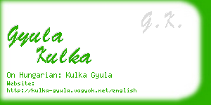 gyula kulka business card